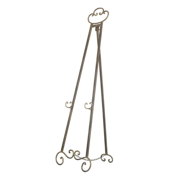 Plutus Brands Plutus Brands PBTH94532 Metal Floor Easel in Gold Metal PBTH94532